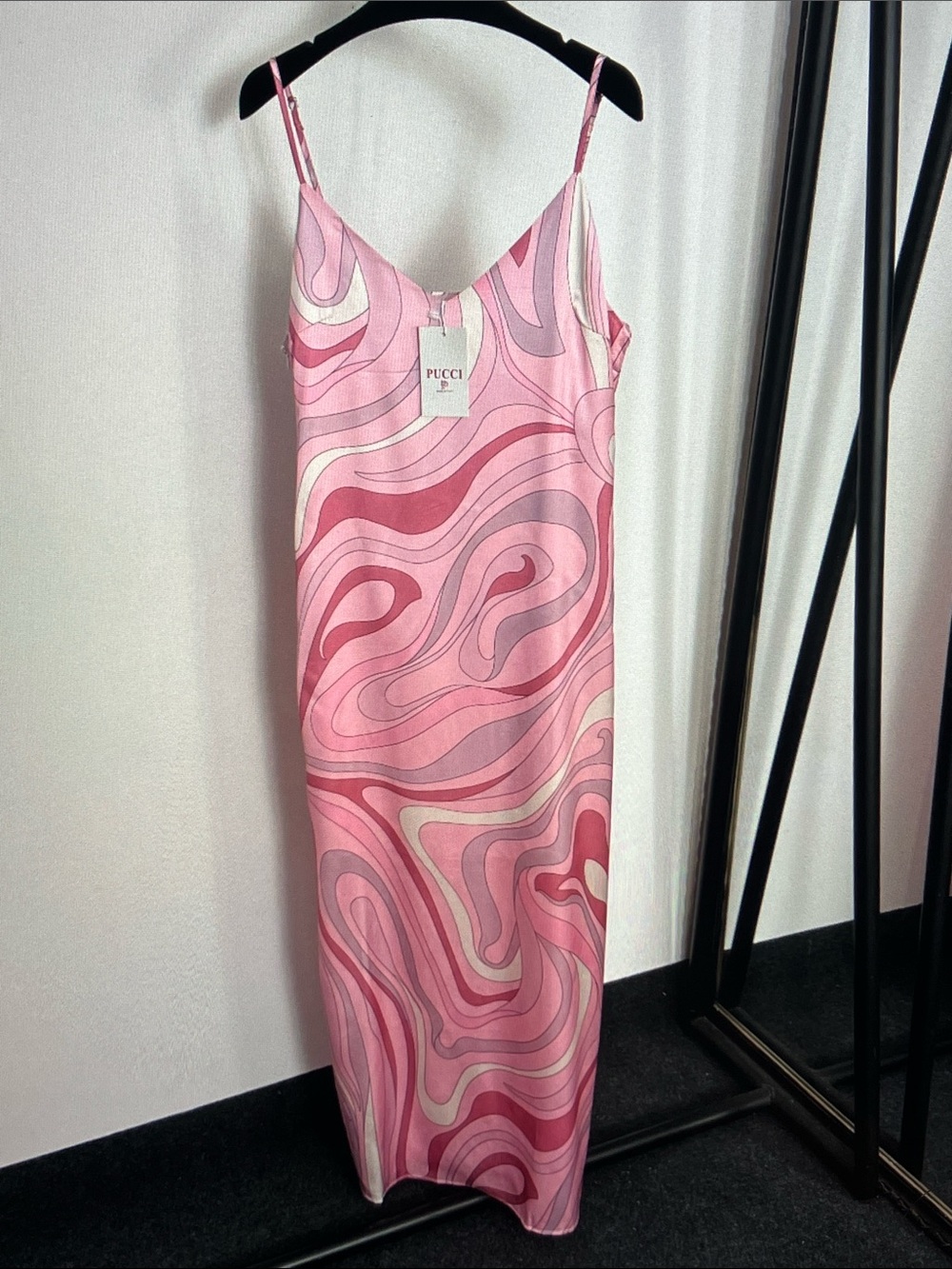 Emilio Pucci Pink Swirl Backless Slip Dress
